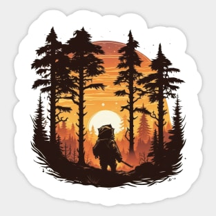 Take a moment to appreciate the beauty of a vintage sunset Sticker